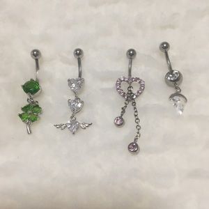 Lot of 4 Navel/Belly Rings 🍀💎💗